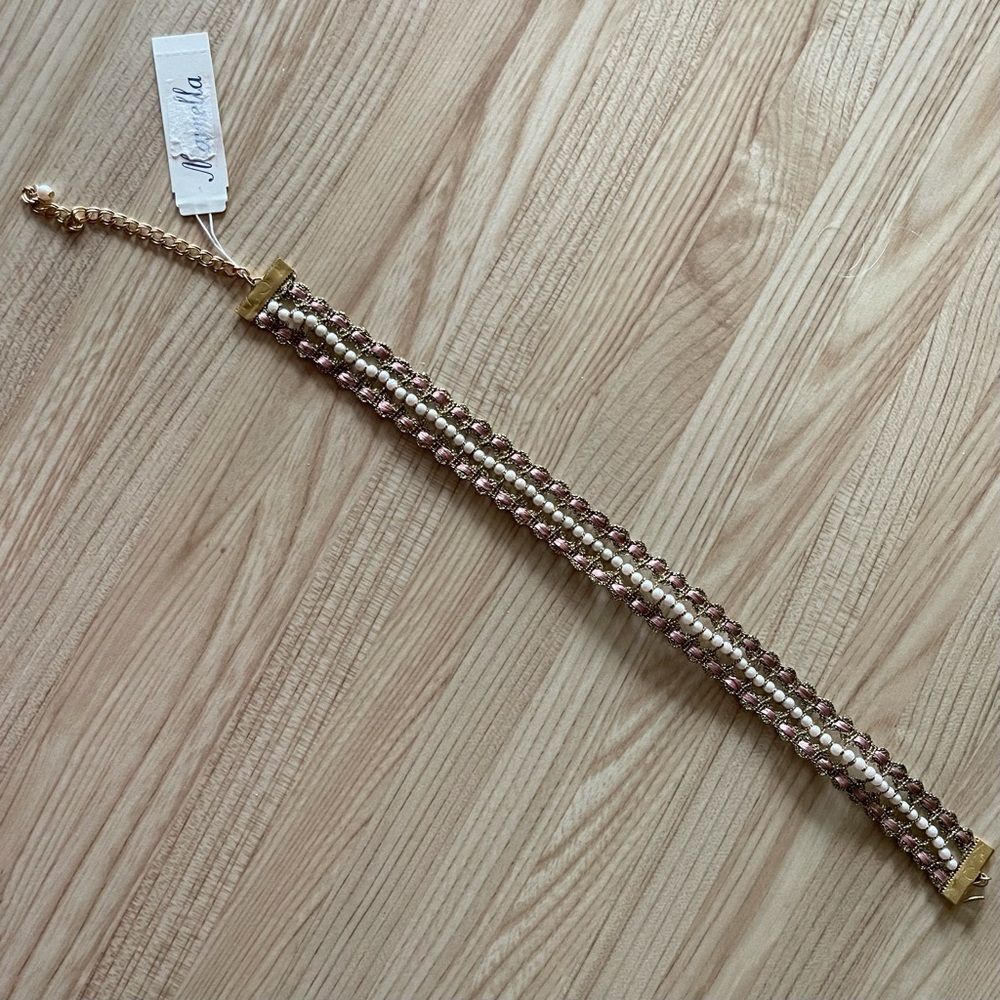 Vtg Brocade Choker Necklace